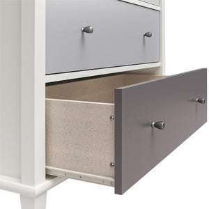 Ameriwood Home Multi-Colored 4 Drawer Dresser - White
