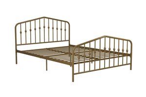 Novogratz Bushwick Metal Bed - Gold - Queen