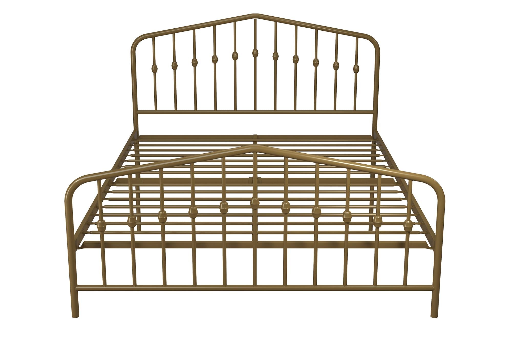 Novogratz Bushwick Metal Bed - Gold - Queen