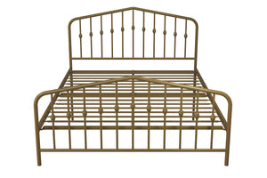 Novogratz Bushwick Metal Bed - Gold - Queen