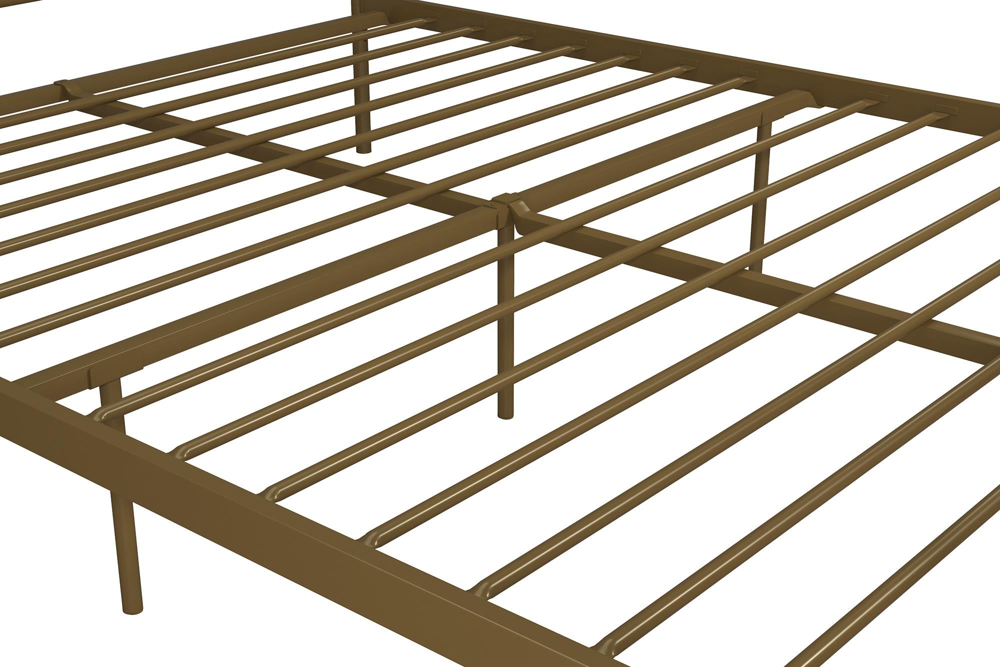 Novogratz Bushwick Metal Bed - Gold - Full