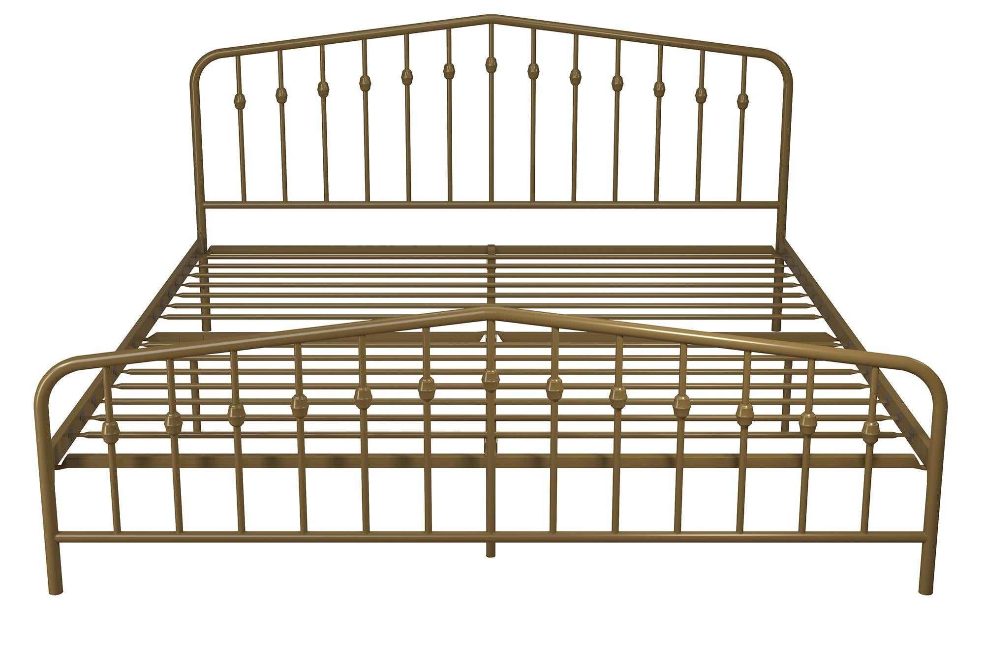 Novogratz Bushwick Metal Bed - Gold - King