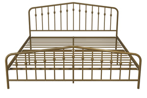 Novogratz Bushwick Metal Bed - Gold - King