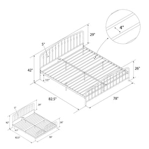 Novogratz Bushwick Metal Bed - Black - King