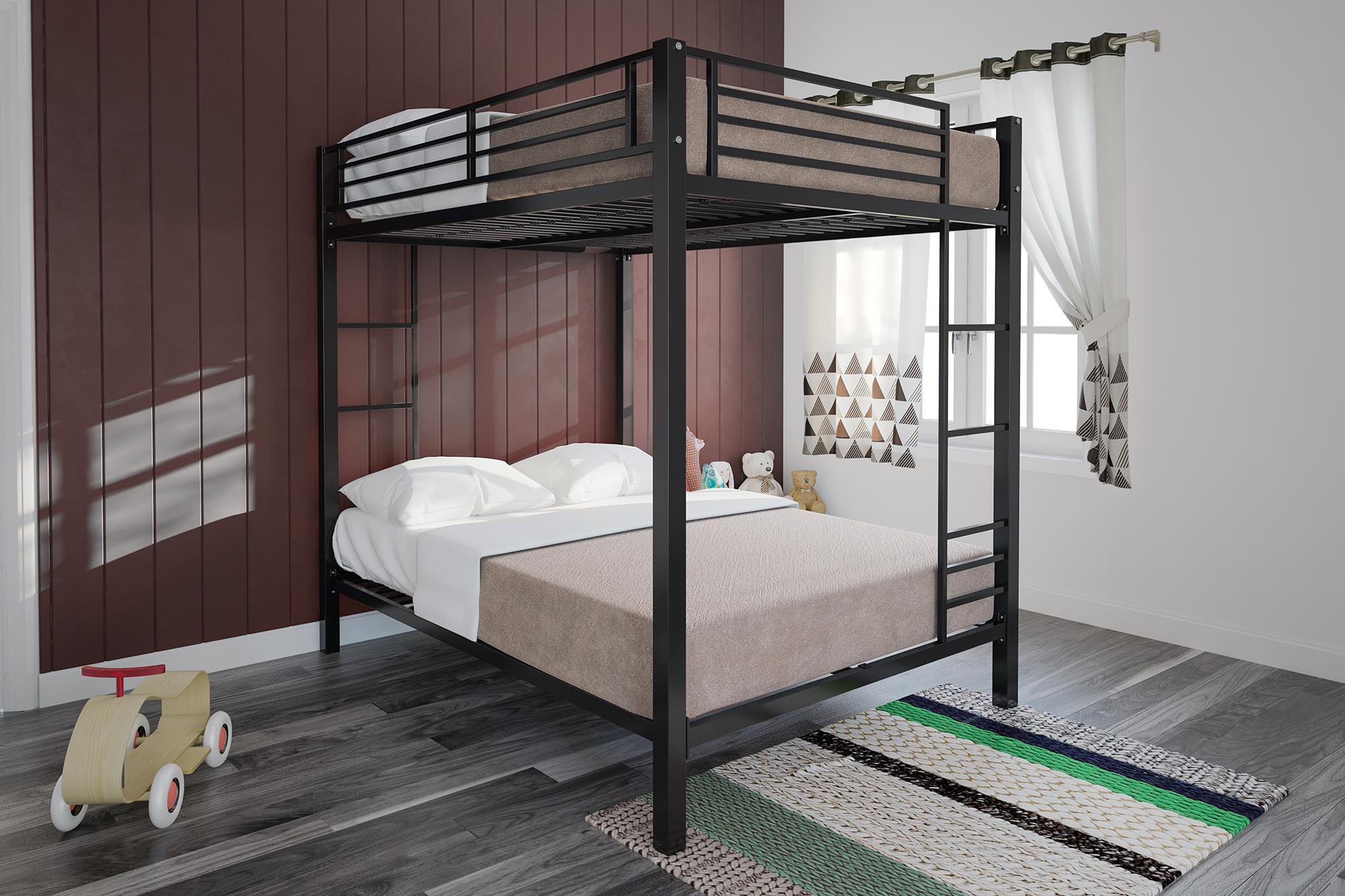 DHP Sidney Kids' Bunk Bed - Black - Full-Over-Full