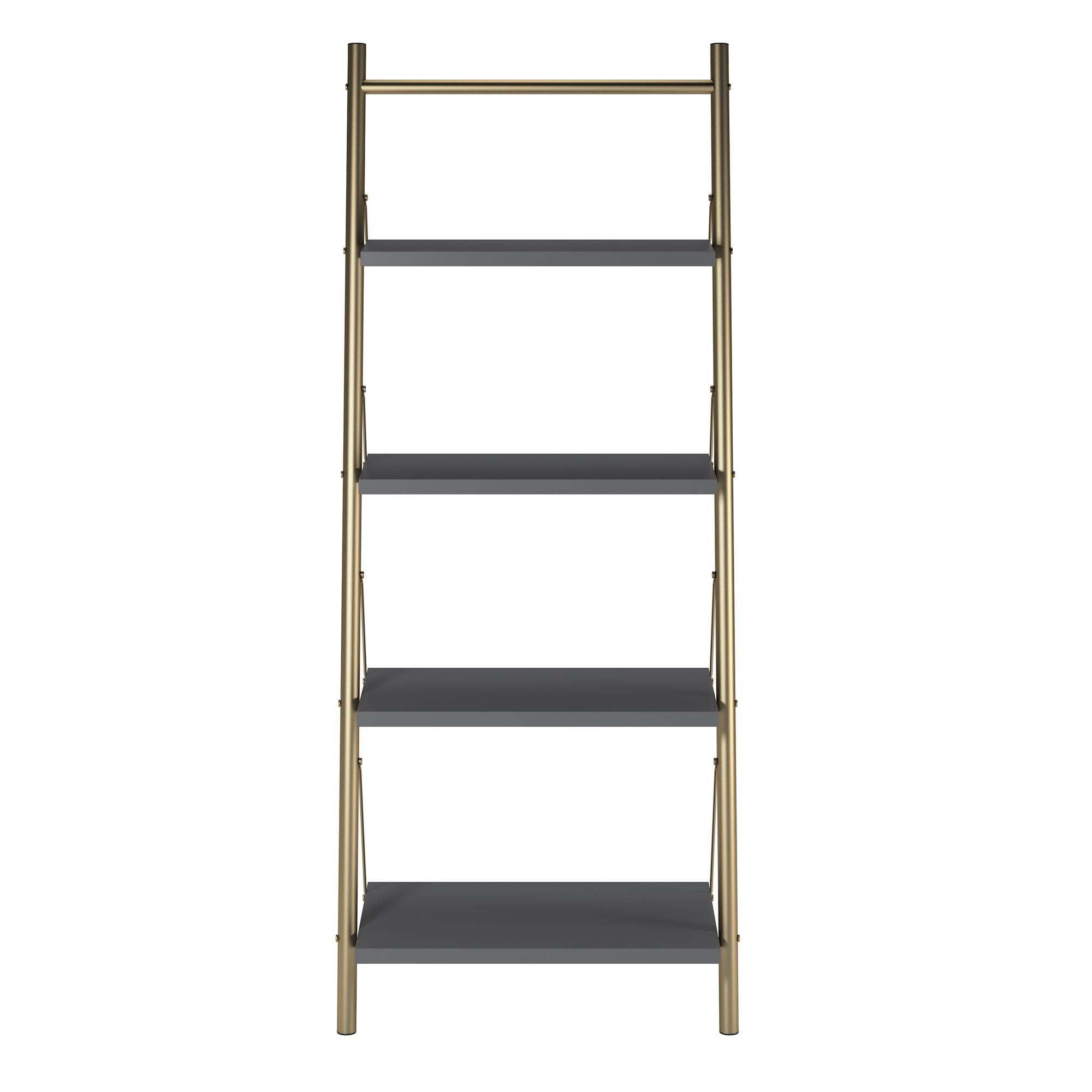 CosmoLiving Nova 4 Shelf Ladder Bookcase - Graphite Grey