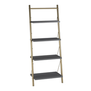 CosmoLiving Nova 4 Shelf Ladder Bookcase - Graphite Grey