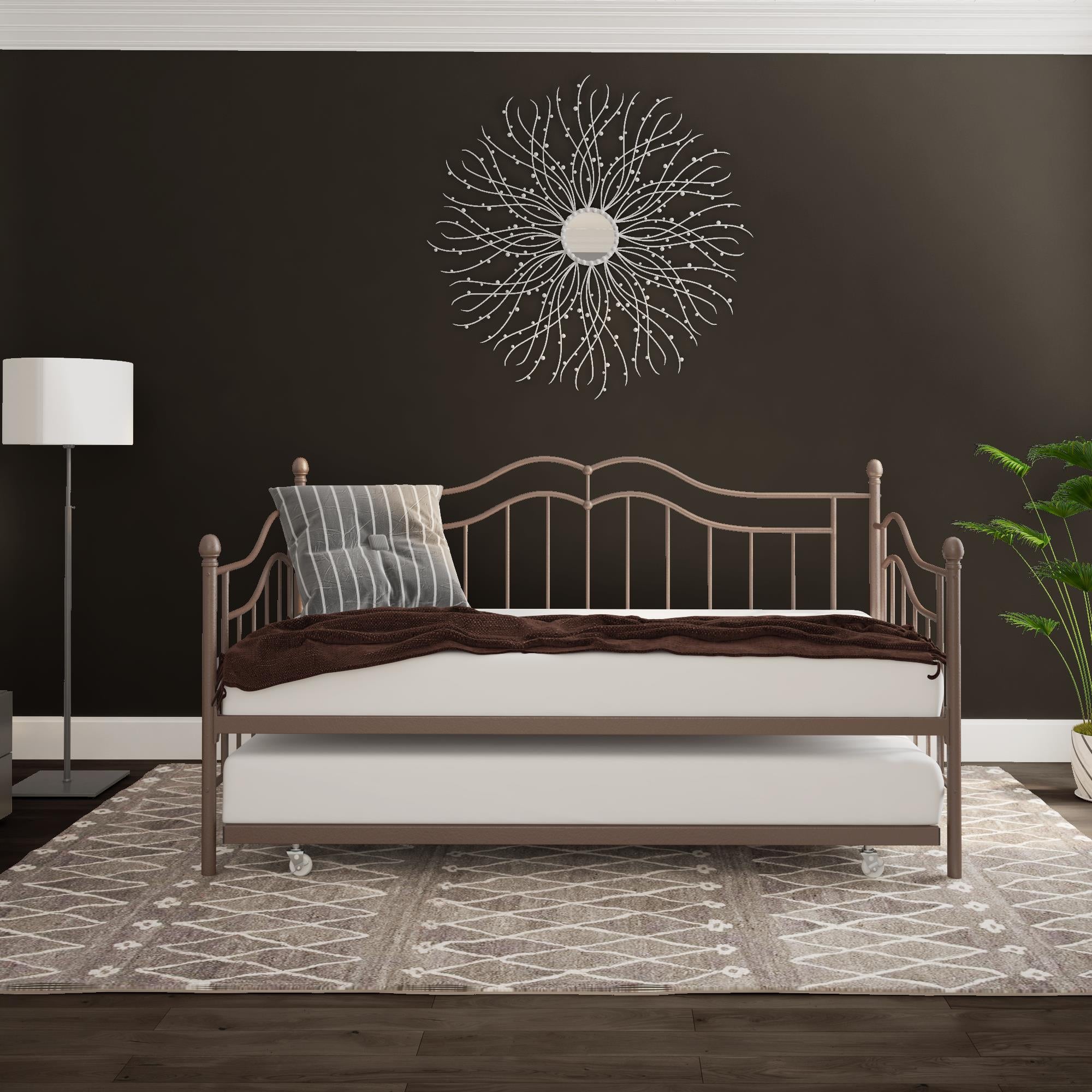 DHP Tokyo Metal Daybed with Trundle - Bronze - Twin