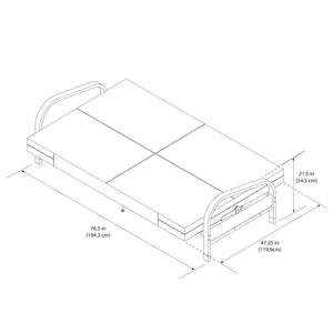 DHP Elbern Futon Set with Metal Frame and Mattress - Gray - Full