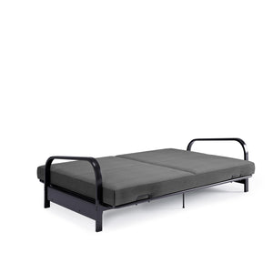 DHP Elbern Futon Set with Metal Frame and Mattress - Gray - Full