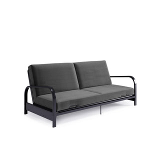 DHP Elbern Futon Set with Metal Frame and Mattress - Gray - Full