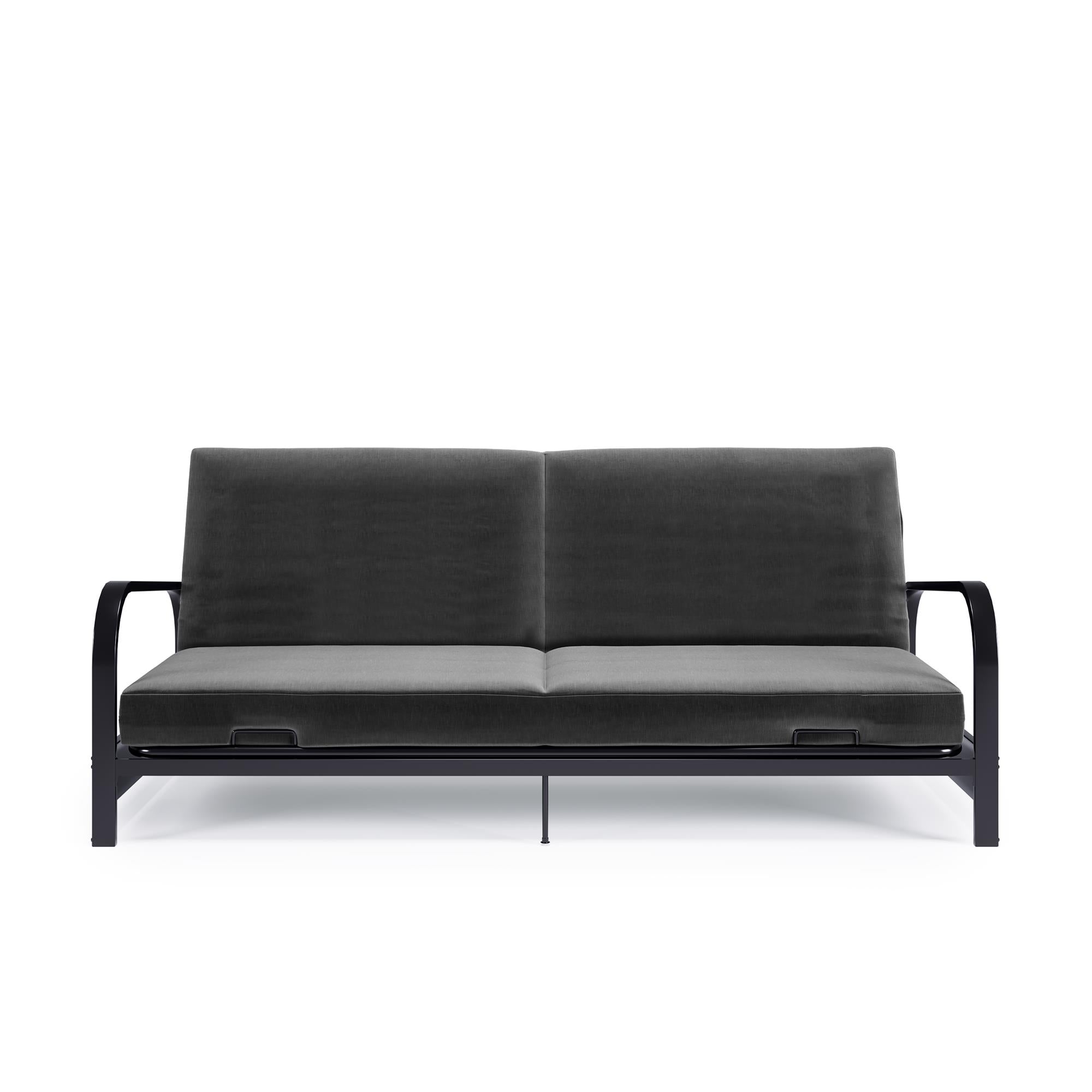 DHP Elbern Futon Set with Metal Frame and Mattress - Gray - Full