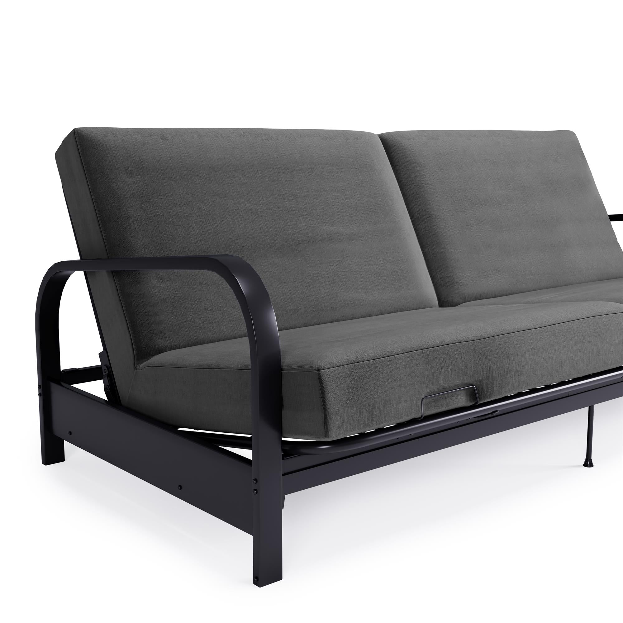 DHP Elbern Futon Set with Metal Frame and Mattress - Gray - Full