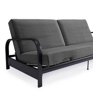 DHP Elbern Futon Set with Metal Frame and Mattress - Gray - Full