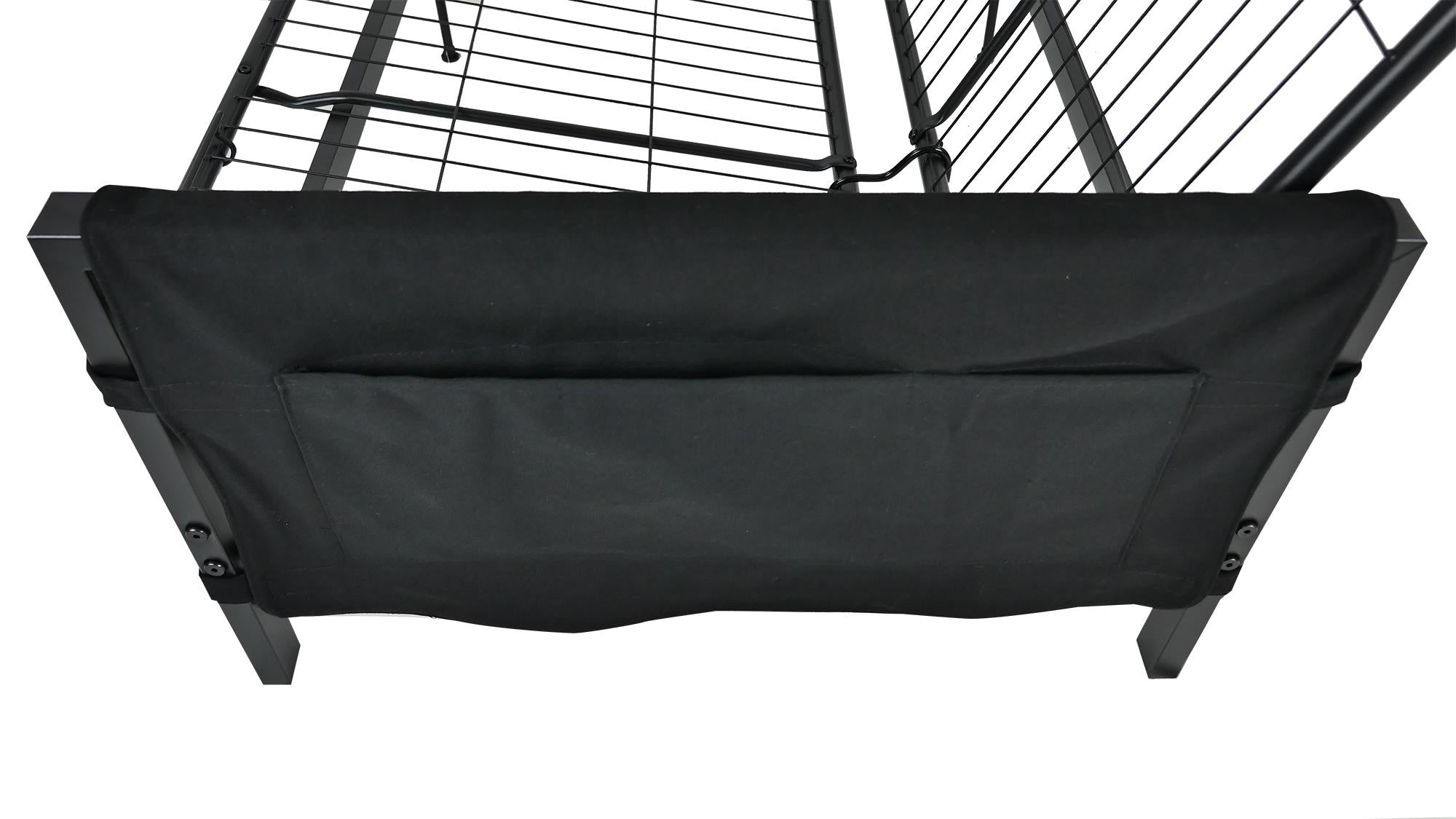 RealRooms Avanti Black Metal Futon Frame with Storage Pockets - Black - Full