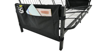 RealRooms Avanti Black Metal Futon Frame with Storage Pockets - Black - Full