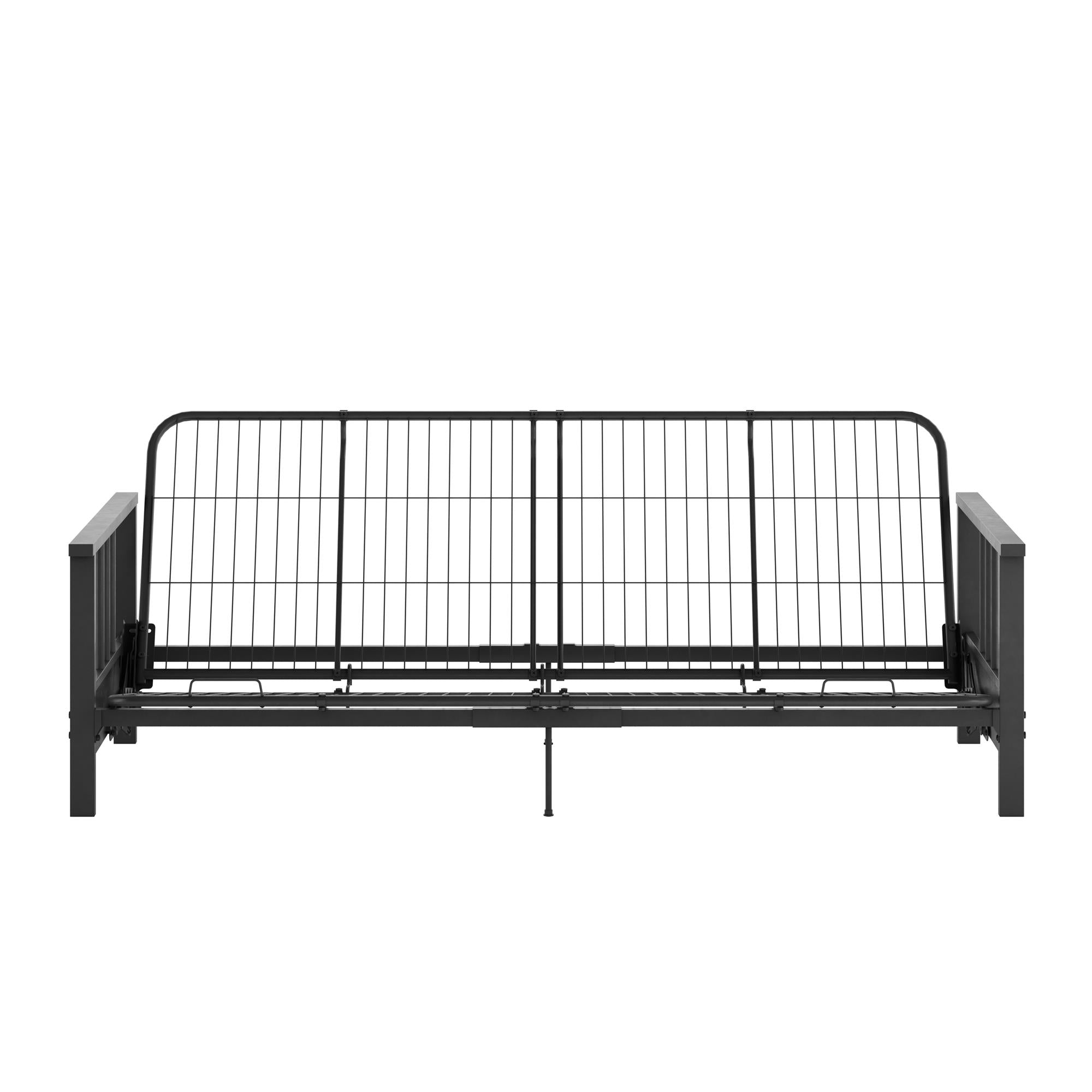 RealRooms Bretta  Metal Arm Futon Frame  - Black - Full
