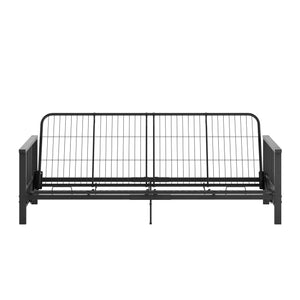RealRooms Bretta  Metal Arm Futon Frame  - Black - Full