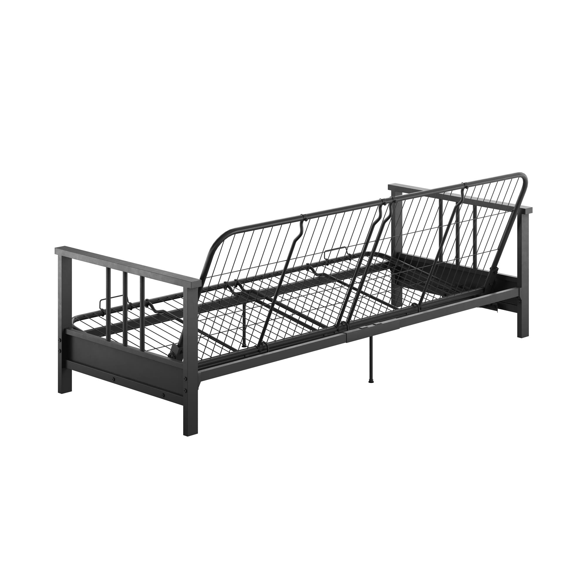 RealRooms Bretta  Metal Arm Futon Frame  - Black - Full
