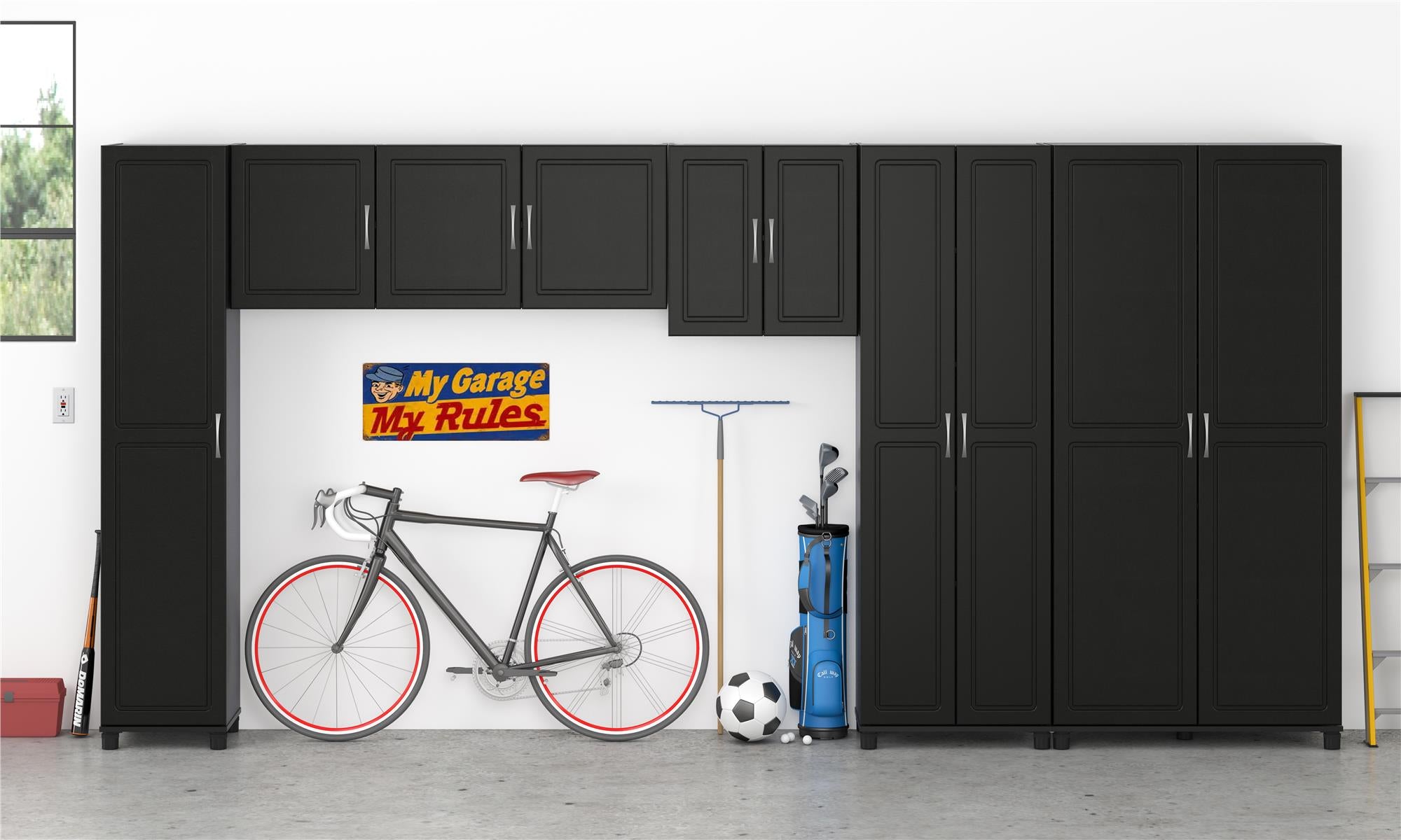 Systembuild Evolution Kendall 24" Utility Storage Cabinet - Black