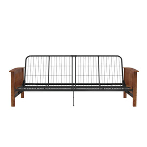 RealRooms Elbi Futon Frame with Wood Arms - Natural - Full