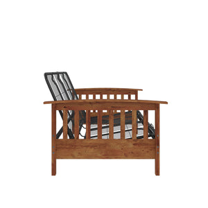 RealRooms Elbi Futon Frame with Wood Arms - Natural - Full