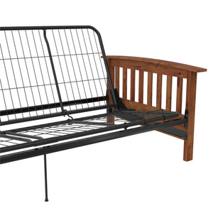 RealRooms Elbi Futon Frame with Wood Arms - Natural - Full