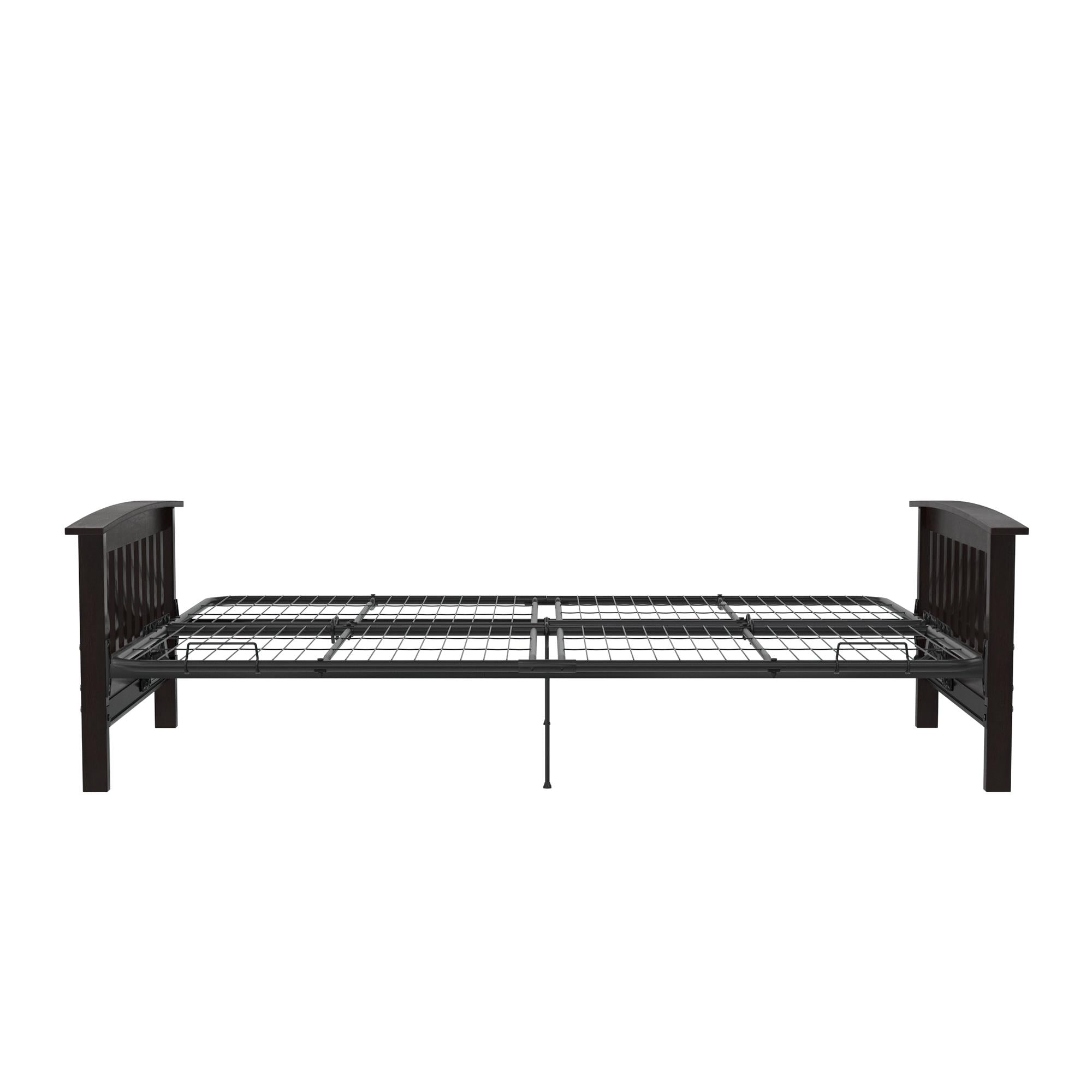 RealRooms Elbi Futon Frame with Wood Arms - Espresso - Full