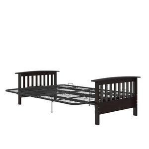RealRooms Elbi Futon Frame with Wood Arms - Espresso - Full