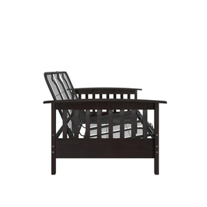 RealRooms Elbi Futon Frame with Wood Arms - Espresso - Full