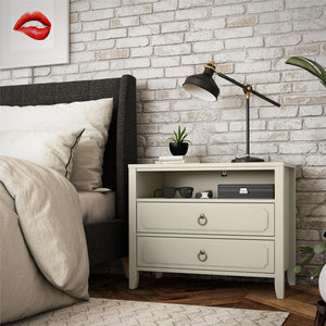 Novogratz Her Majesty 2 Drawer Nightstand - White