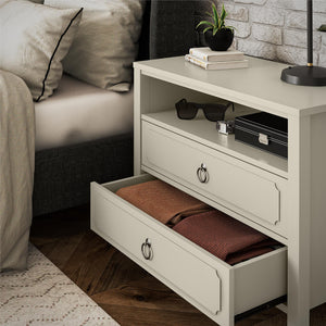 Novogratz Her Majesty 2 Drawer Nightstand - White
