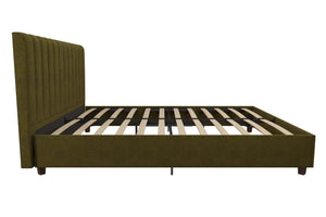 Novogratz Brittany Upholstered Bed with Storage Drawers - Green - Queen