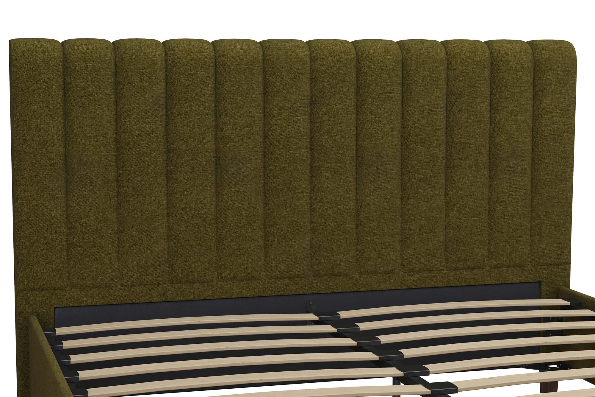 Novogratz Brittany Upholstered Bed with Storage Drawers - Green - Queen