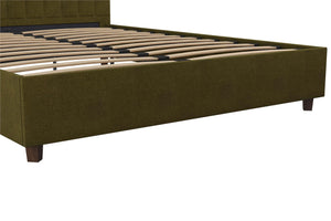 Novogratz Brittany Upholstered Bed with Storage Drawers - Green - Queen