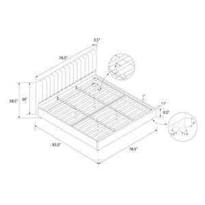 Novogratz Brittany Upholstered Bed with Storage Drawers - Gray - King