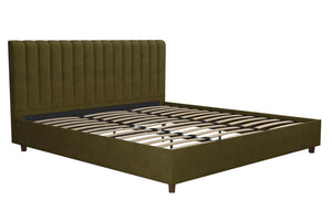 Novogratz Brittany Upholstered Bed with Storage Drawers - Green - King