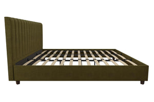 Novogratz Brittany Upholstered Bed with Storage Drawers - Green - King