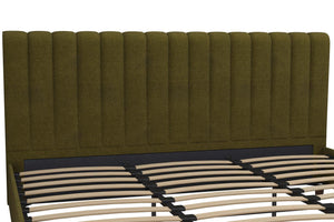 Novogratz Brittany Upholstered Bed with Storage Drawers - Green - King