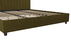 Novogratz Brittany Upholstered Bed with Storage Drawers - Green - King