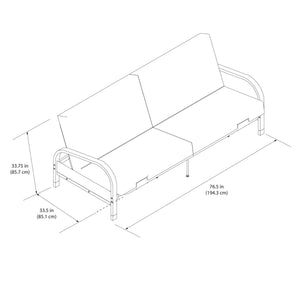 DHP Elbern Futon Set with Metal Frame and Mattress - Blue - Full