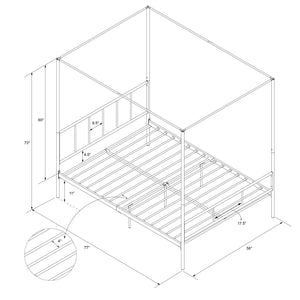 Novogratz Marion Canopy Bed - Black - Full
