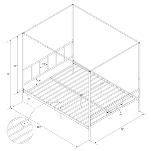 Novogratz Marion Canopy Bed - Black - Queen