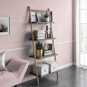 CosmoLiving Nova 4 Shelf Ladder Bookcase - Graphite Grey