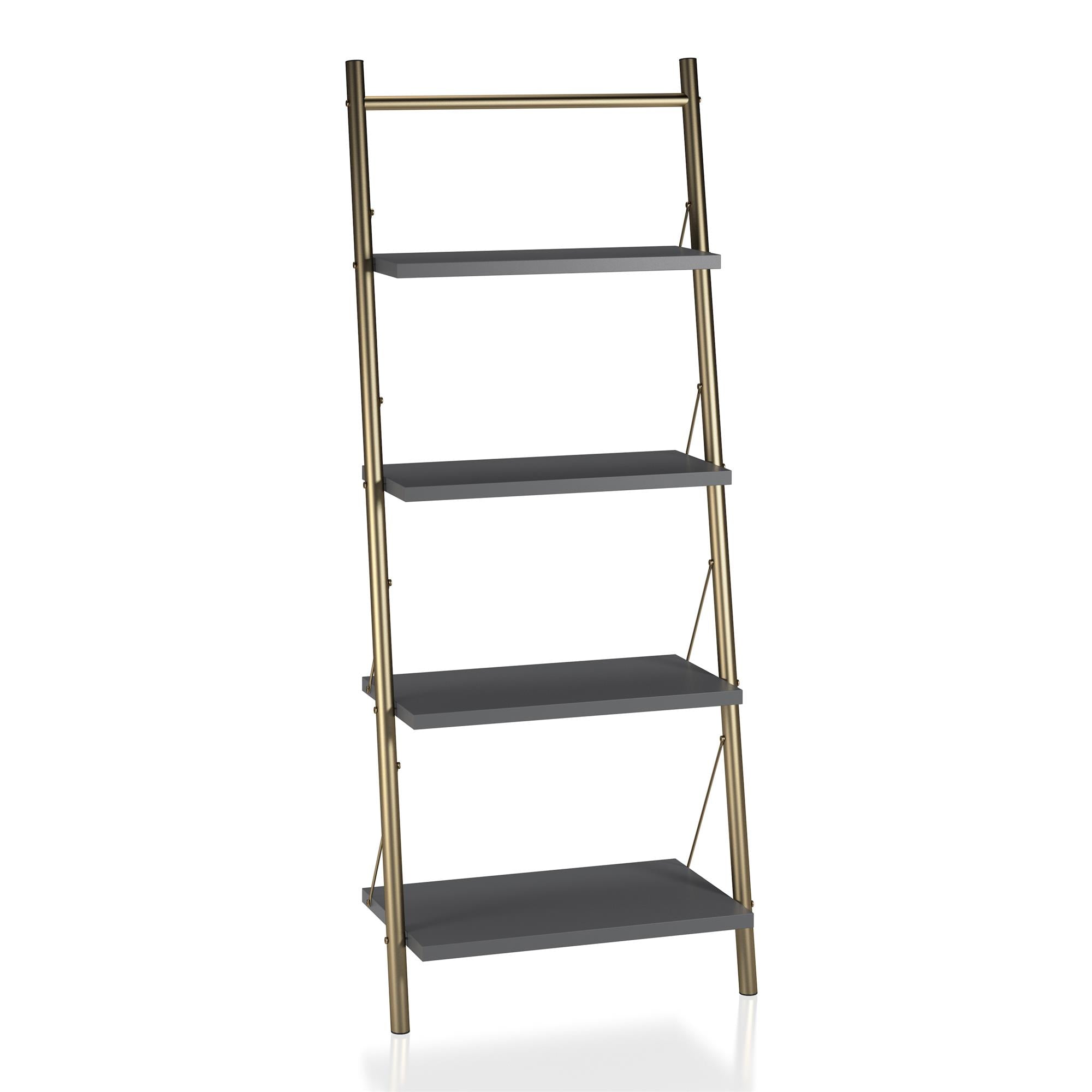CosmoLiving Nova 4 Shelf Ladder Bookcase - Graphite Grey