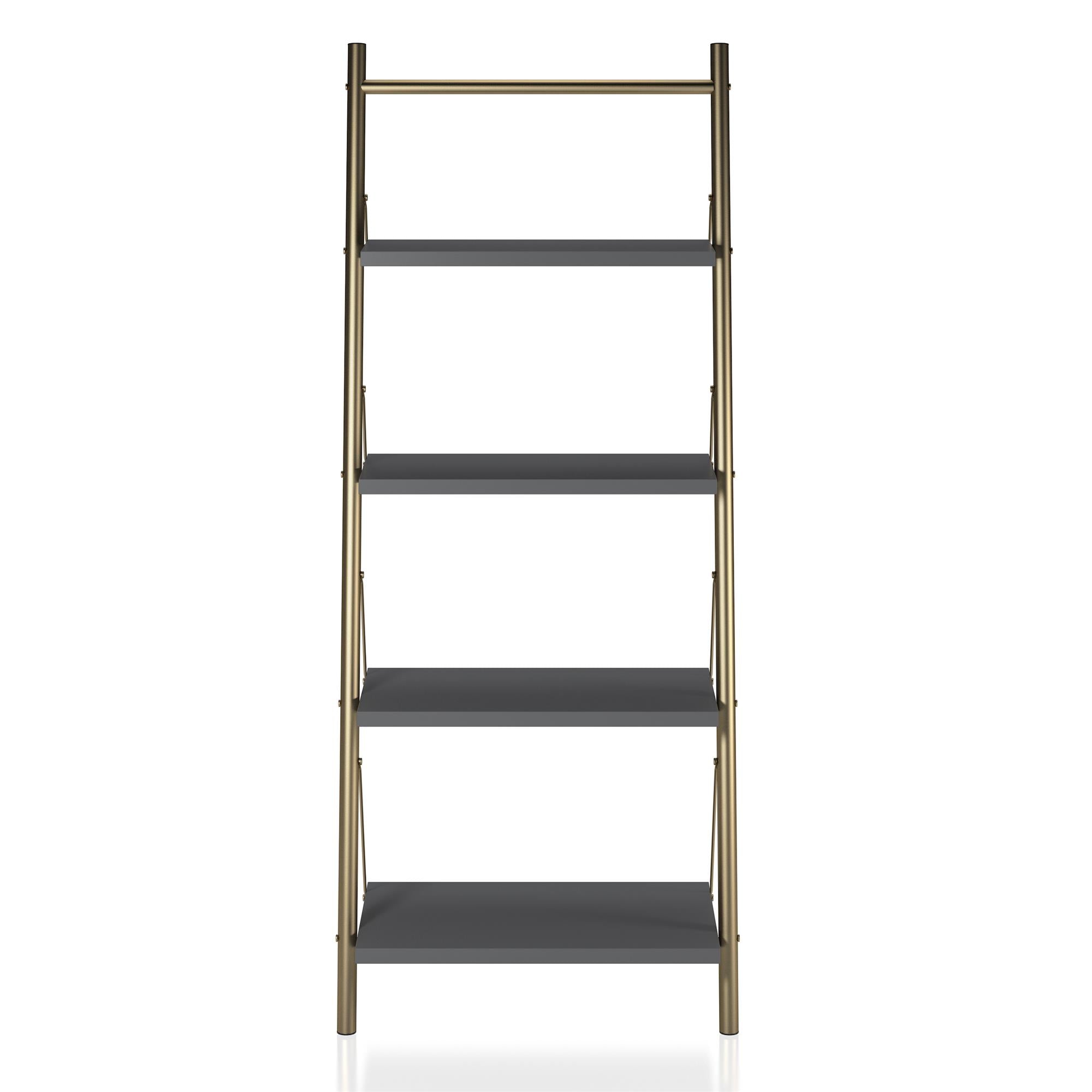 CosmoLiving Nova 4 Shelf Ladder Bookcase - Graphite Grey