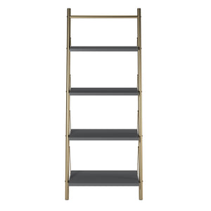 CosmoLiving Nova 4 Shelf Ladder Bookcase - Graphite Grey