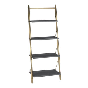 CosmoLiving Nova 4 Shelf Ladder Bookcase - Graphite Grey