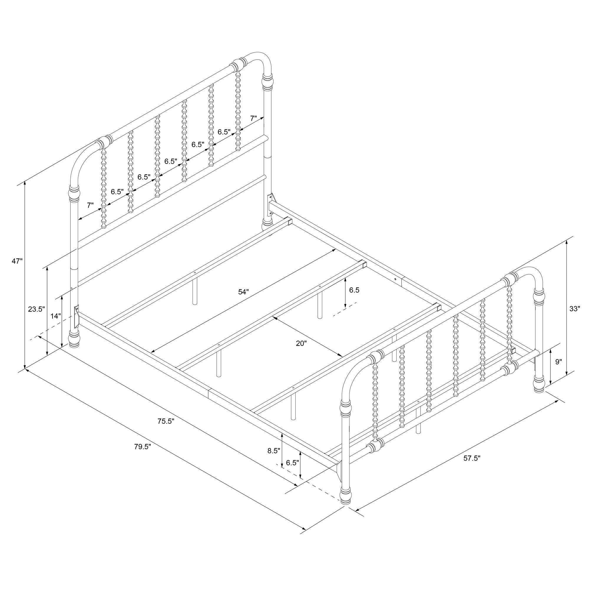 DHP Jenny Lind Metal Bed Frame - White - Full