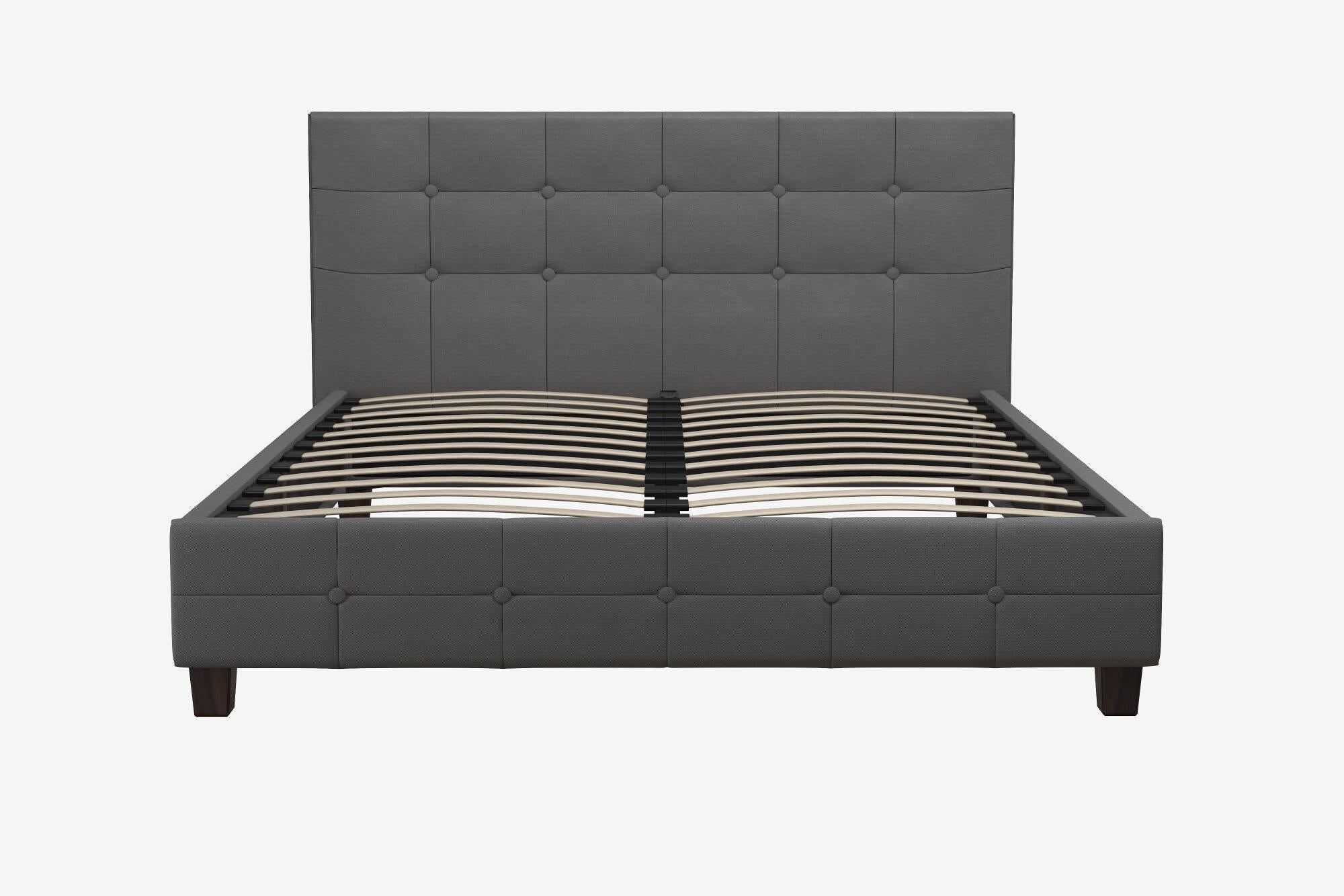 DHP Rose Upholstered Bed Frame - Gray - Queen